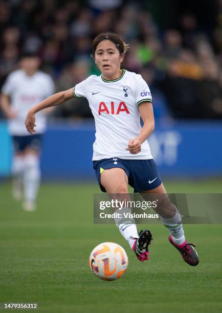 Mana Iwabuchi of Tottenham Hotspur in action during the FA Women's Super League match between Everton FC and Tottenham Hotspur at Walton Hall Park on...