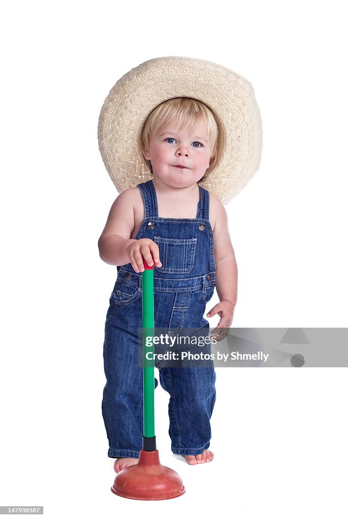 Portrait of plumber boy