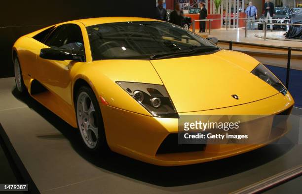 The Lamborghini Murcielago on display at the Sydney International Motor Show on October 17, 2002 in Sydney, Australia. The Murcielago is lamborgini's...