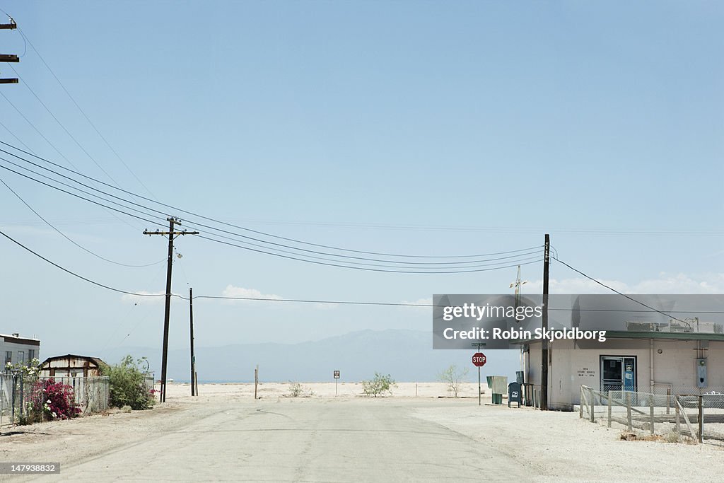 Road with a stop sign