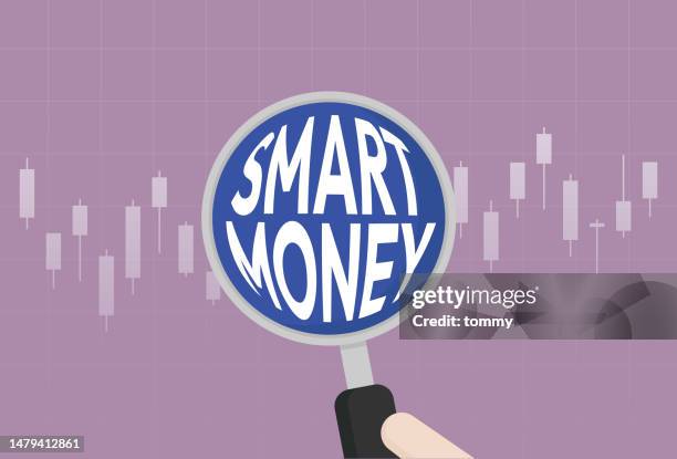 investor find smart money in stock market - financial analyst stock illustrations