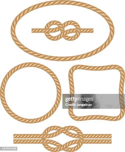 rope borders and knots - rope border stock illustrations