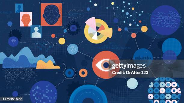 artificial intelligence abstract background - artifical intelligence data stock illustrations