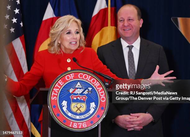 On the first stop of the First Ladys four-state Investing in America tour, Dr. Jill Biden joined Governor Jared Polis at the Colorado State Capitol...