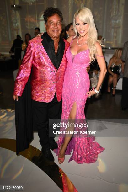 Ivan Wilzig and Lillian Gorbachincky attend Carole Roth's 100th Birthday Celebration at The Temple House on March 26, 2023 in Miami Beach, Florida.