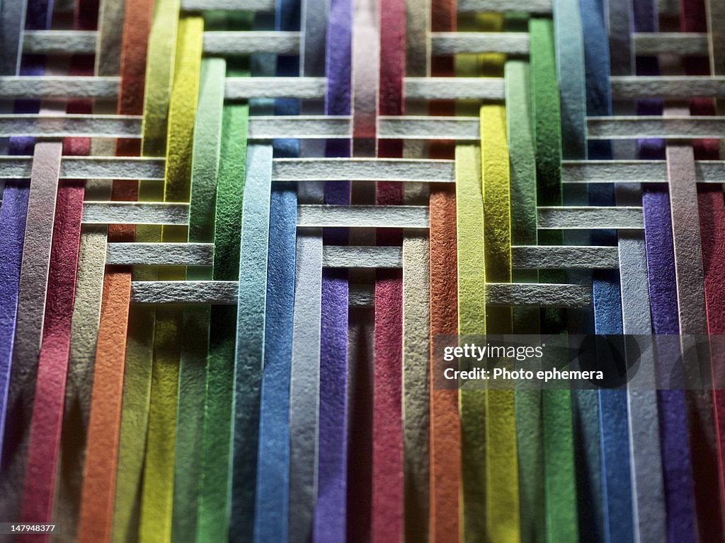 Multicolored of white paper strips