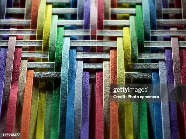 multicolored of white paper strips - woven stock pictures, royalty-free photos & images