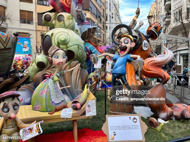 fallas de valencia, comunidad valenciana, spain - ninot stock pictures, royalty-free photos & images