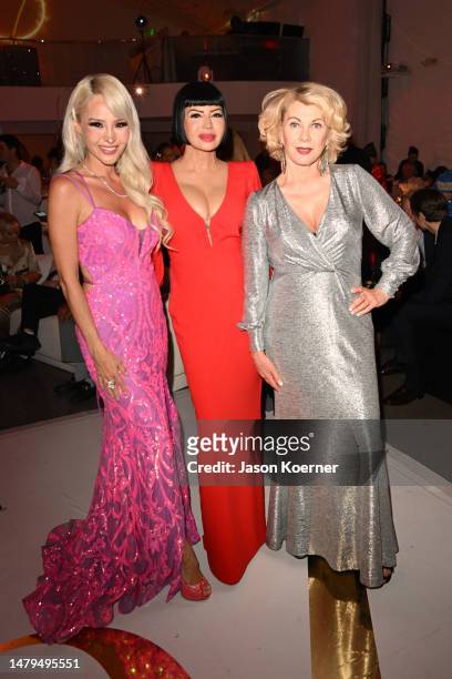 Lillian Gorbachincky Paula Rosenshein and guest attend Carole Roth's 100th Birthday Celebration at The Temple House on March 26, 2023 in Miami Beach,...
