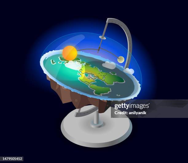 flat earth - stratosphere stock illustrations