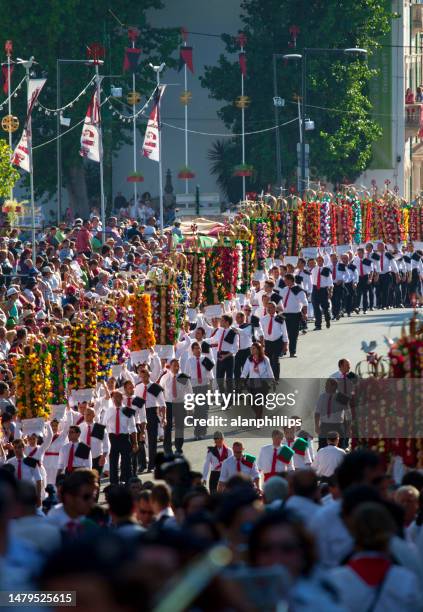 festa dos tabuleiros in tomar, portugal. - tomar stock pictures, royalty-free photos & images