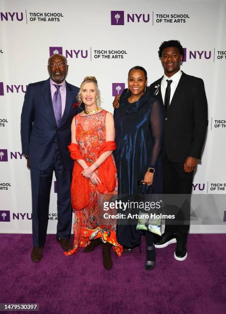 Delroy Lindo, Allyson Green, Neshormeh Lindo and Damiri Lindo attend the 2023 NYU Tisch School Of The Arts Gala at The Ziegfeld Ballroom on April 03,...