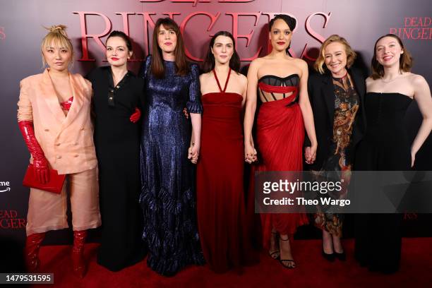 Poppy Liu, Emily Meade, Alice Birch, Rachel Weisz, Britne Oldford, Jennifer Ehle and Kitty Hawthorne attend the world premiere of Prime Video's "Dead...