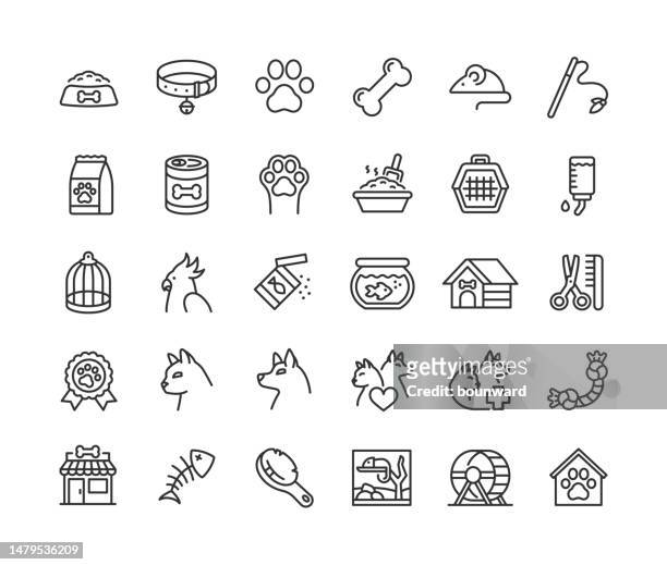 ilustrações de stock, clip art, desenhos animados e ícones de pet line icons editable stroke - terrarium
