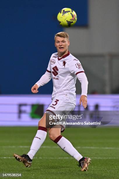 Perr Schuurs of Torino FC in action during the Serie A match between US Sassuolo and Torino FC at Mapei Stadium - Citta' del Tricolore on April 03,...