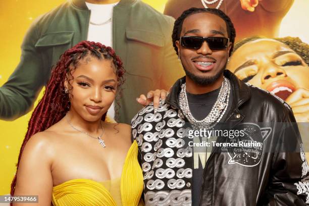 Chloe Bailey and Quavo attend the "Praise This" World Premiere at Rialto Center for the Arts at Georgia State University on April 03, 2023 in...