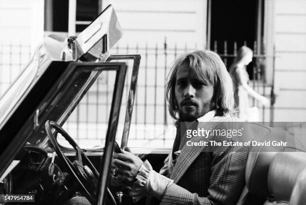 Singer songwriter and member of the musical trio the Bee Gees Maurice Gibb poses for a portrait in London, England in July 1969.
