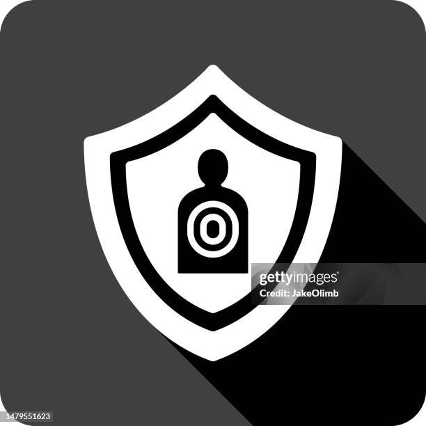 shield shooting range target icon silhouette 2 - hostage stock illustrations