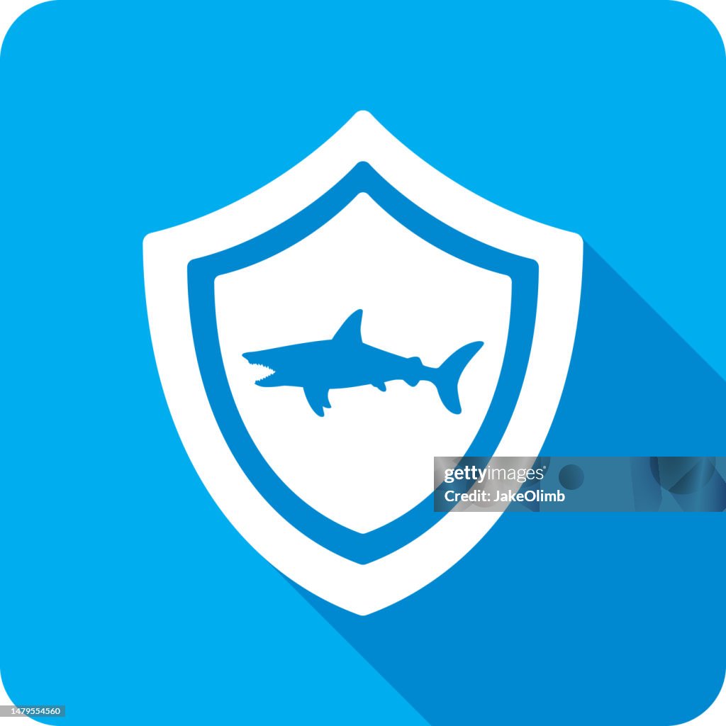 Shield Shark Icon Silhouette