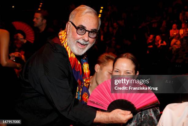 Udo Walz and Jeanette Hain attend during the Michalsky Style Nite 2012 at Mercedes-Benz Fashion Week Berlin Spring/Summer 2013 at Tempodrom on July...