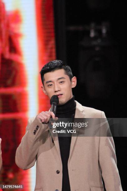 Chinese table tennis player Zhang Jike attends Dragon TV's new year's eve gala on December 31, 2016 in Shanghai, China.