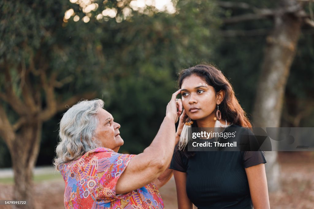 Aboriginal Australian Grandmother and Granddaughter