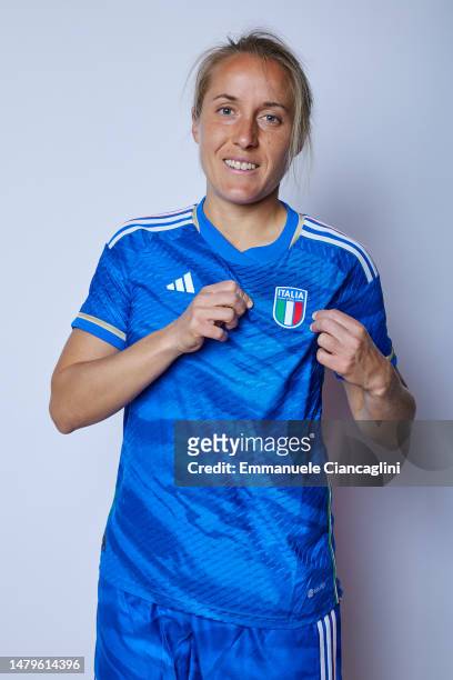 Valentina Cernoia of Italy poses for a photo during Italy Women Portrait Session at Centro Tecnico Federale di Coverciano on April 03, 2023 in...