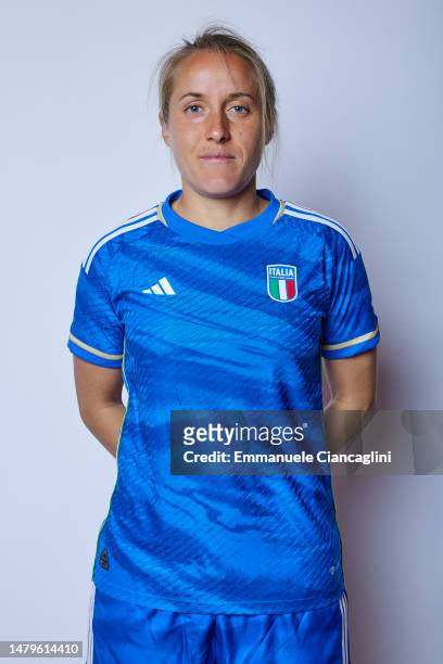 Valentina Cernoia of Italy poses for a photo during Italy Women Portrait Session at Centro Tecnico Federale di Coverciano on April 03, 2023 in...