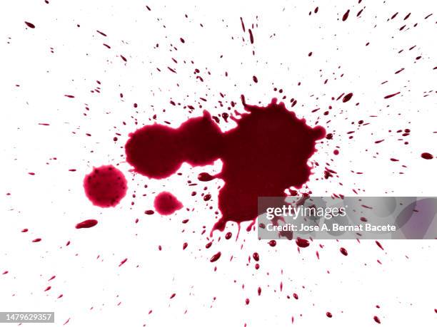 drops of blood on slides on a white surface. - blood stained stock pictures, royalty-free photos & images