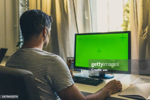 Computer Men Screen 1,412 Green Screen Computer Man Stock Photos, High-Res Pictures, and ...