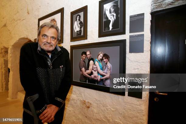 The photographer Oliviero Toscani during his photography exhibition on April 03, 2023 in Monopoli, Italy. Promoted by the Department of Culture of...