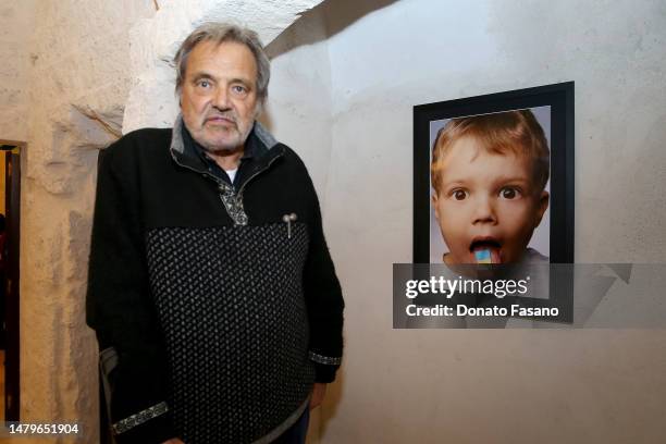 The photographer Oliviero Toscani during his photography exhibition on April 03, 2023 in Monopoli, Italy. Promoted by the Department of Culture of...