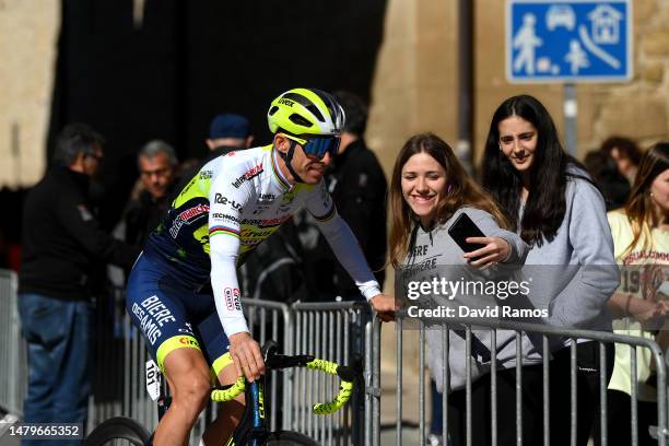 Rui Costa of Portugal and Team Intermarché-Circus-Wanty meets the fans prior to the 2nd Itzulia Basque Country 2023, Stage 2 a 193.8km stage from...