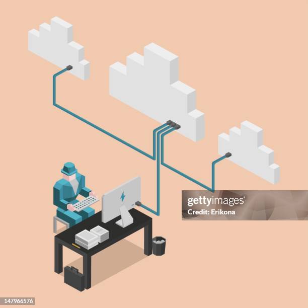using clouds - conferences stock illustrations