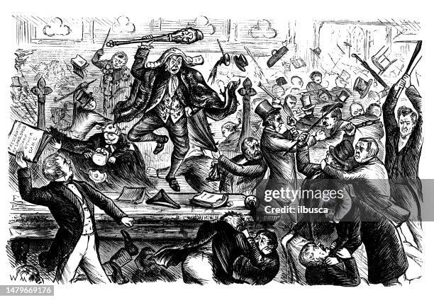 british satire caricature comic cartoon illustration - london attack stock illustrations