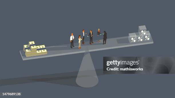 federal reserve balancing act - monetary policy stock illustrations