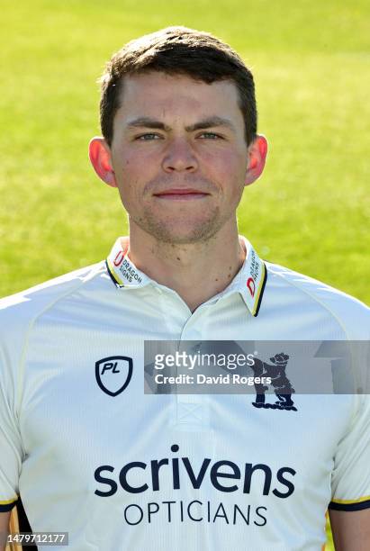 Henry Brookesof Warwickshire County Cricket Club poses for a portrait during the Warwickshire CCC photocall held at Edgbaston on April 04, 2023 in...
