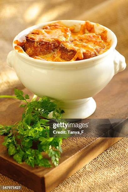 onion soup - chervil stock pictures, royalty-free photos & images