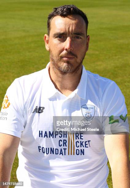 Kyle Abbott of Hampshire County Cricket Club during a media day at The Ageas Bowl on April 04, 2023 in Southampton, England.