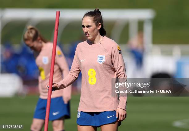 Lucy Parker of England during an England Training Session at St Georges Park on April 04, 2023 in Burton-upon-Trent, England.