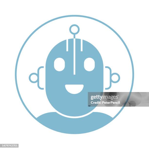 robot artificial intelligence avatar icon. profile diverse bot face for chatbot and social network. character. vector stock illustration - artificial intelligence robot face stock illustrations