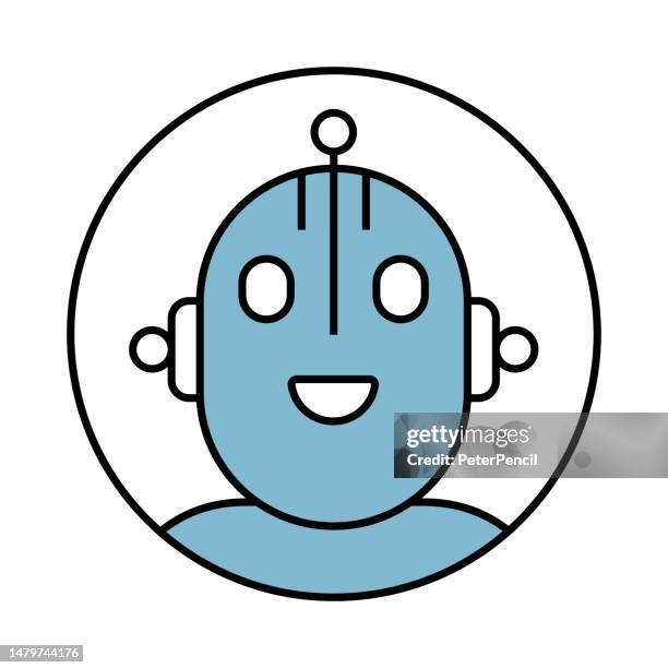 robot artificial intelligence avatar icon. profile diverse bot face for chatbot and social network. character. vector stock illustration - artificial intelligence robot face stock illustrations