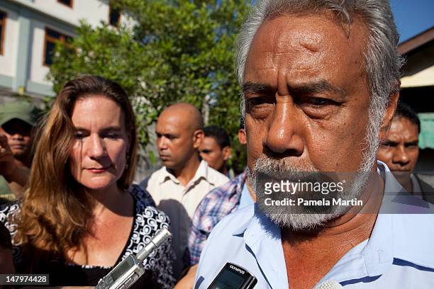 Prime Minister Xanana Gusmao and his wife Kirsty Gusmao cast their vote during Parliamentary Elections on July 7, 2012 in Dili, East Timor. 21...