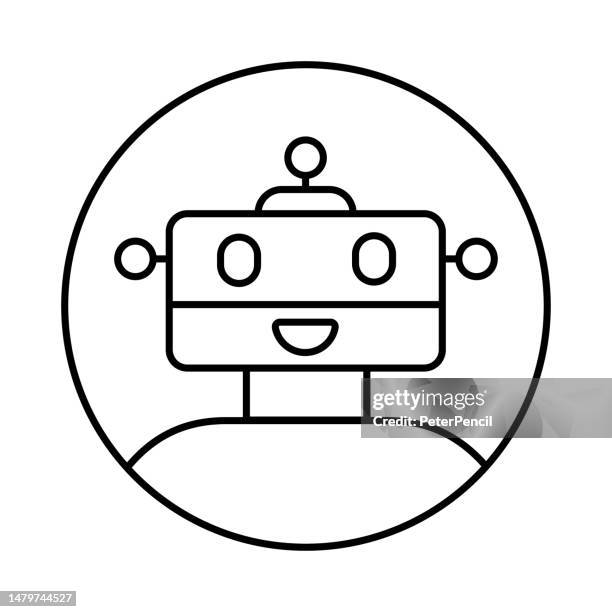 robot artificial intelligence avatar icon. profile diverse bot face for chatbot and social network. character. vector stock illustration - artificial intelligence robot face stock illustrations
