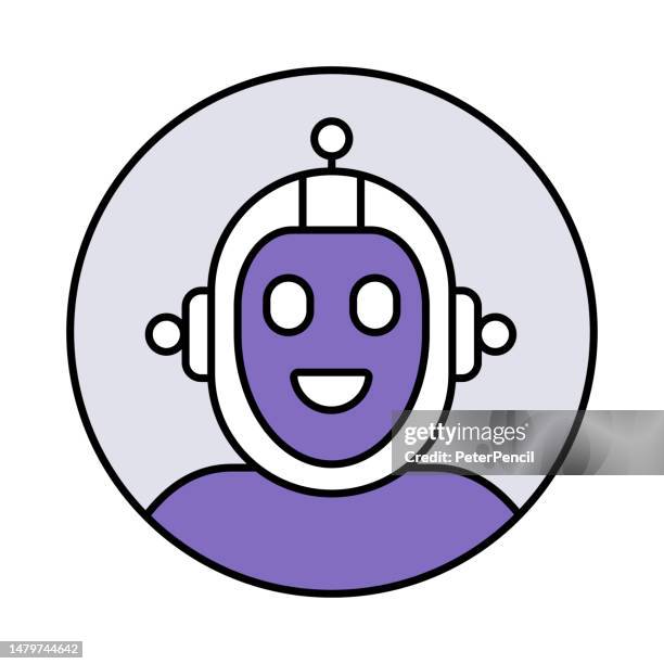 robot artificial intelligence avatar icon. profile diverse bot face for chatbot and social network. character. vector stock illustration - artificial intelligence robot face stock illustrations