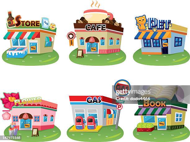 shop store - corner shop stock illustrations