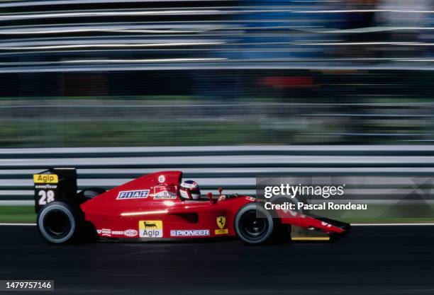Jean Alesi from France drives the Scuderia Ferrari F1-91 Ferrari V12 during the Canadian Grand Prix on 2nd June 1991 at the Montreal Circuit Gilles...