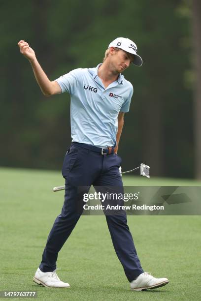 Will Zalatoris of the United States looks on from the 11th hole during a practice round prior to the 2023 Masters Tournament at Augusta National Golf...