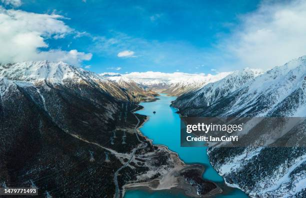 rakwa tso / rangnok lake, tibet, china - himalayas stock pictures, royalty-free photos & images