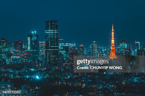 Tokyo, skyline del Giappone con la Tokyo Tower Tokyo, skyline del Giappone con la Tokyo Tower
